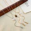 Pendant Necklace Women's Alloy Titanium Steel Geometric Snake Bone Chain Inlaid With Artificial Gemstones Semiprecious Stones Simple Style