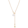 Pendant Necklace Women's Alloy Titanium Steel Geometric Snake Bone Chain Inlaid With Artificial Gemstones Semiprecious Stones Simple Style