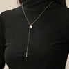 Pendant Necklace Women's Alloy Titanium Steel Geometric Snake Bone Chain Inlaid With Artificial Gemstones Semiprecious Stones Simple Style