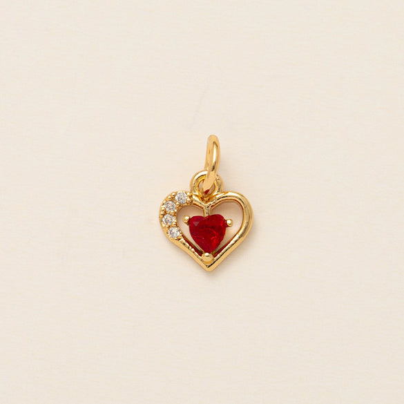 Pendant Necklace Women's Copper Mixed Gemstone Setting Electroplating Ushaped Heart Shape Flower Pattern