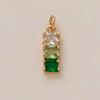 Pendant Necklace Women's Copper Mixed Gemstone Setting Electroplating Ushaped Heart Shape Flower Pattern