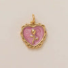 Pendant Necklace Women's Copper Mixed Gemstone Setting Electroplating Ushaped Heart Shape Flower Pattern