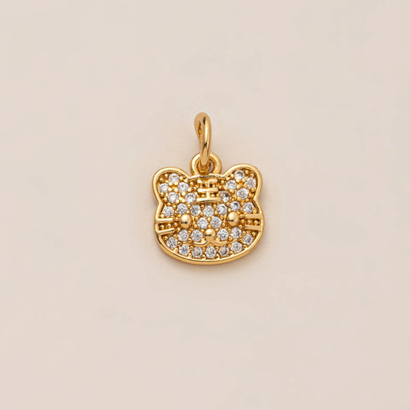 Pendant Necklace Women's Copper Mixed Gemstone Setting Electroplating Ushaped Heart Shape Flower Pattern
