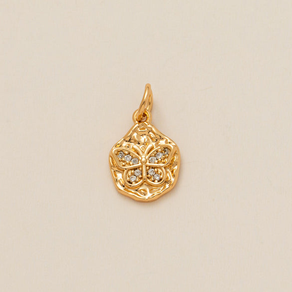 Pendant Necklace Women's Copper Mixed Gemstone Setting Electroplating Ushaped Heart Shape Flower Pattern