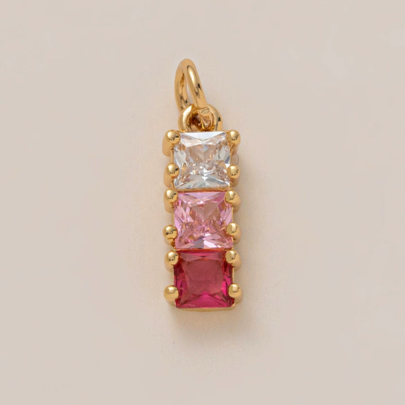 Pendant Necklace Women's Copper Mixed Gemstone Setting Electroplating Ushaped Heart Shape Flower Pattern