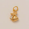 Pendant Necklace Women's Copper Mixed Gemstone Setting Electroplating Ushaped Heart Shape Flower Pattern