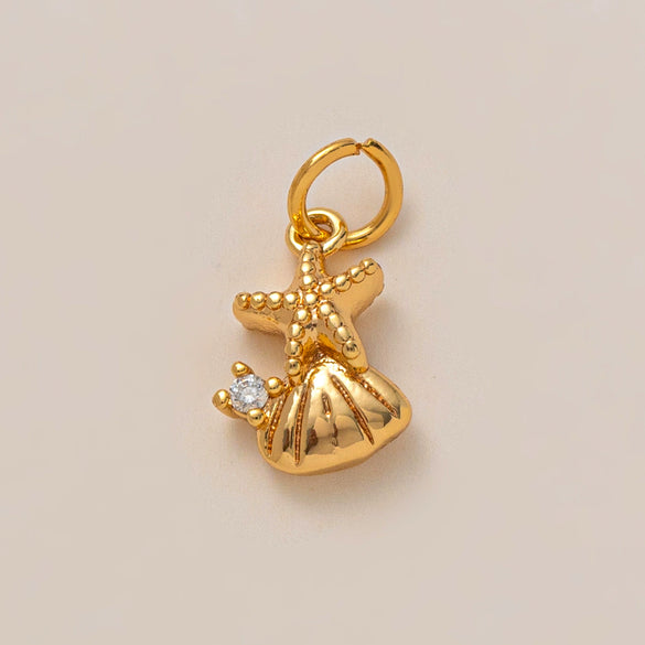 Pendant Necklace Women's Copper Mixed Gemstone Setting Electroplating Ushaped Heart Shape Flower Pattern