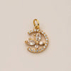 Pendant Necklace Women's Copper Mixed Gemstone Setting Electroplating Ushaped Heart Shape Flower Pattern