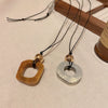 Pendant Necklace Women's Imitation Camel Bone Style Plastic Resin Geometric Polishing Clavicle Chain