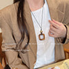 Pendant Necklace Women's Imitation Camel Bone Style Plastic Resin Geometric Polishing Clavicle Chain