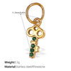 Pendant Necklace Women's 316L Stainless Steel Inlaid Rhinestone And Glass Stone Round With Eight Eyes Pattern Electroplated Light Luxury Fashion Style