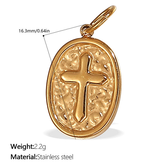 Pendant Necklace Women's 316L Stainless Steel Inlaid Rhinestone And Glass Stone Round With Eight Eyes Pattern Electroplated Light Luxury Fashion Style