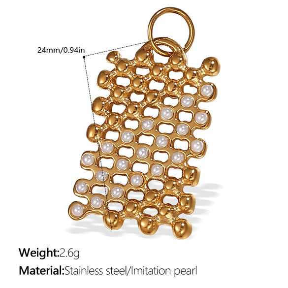 Pendant Necklace Women's 316L Stainless Steel Inlaid Rhinestone And Glass Stone Round With Eight Eyes Pattern Electroplated Light Luxury Fashion Style
