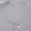 Pendant Necklace Zinc Alloy Geometric Cross Snake Bone Chain Electroplating Unisex Accessories
