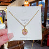 Pendant Pearl Necklace Women's Jewelry Titanium Steel Geometric Style Zirconia