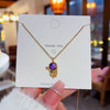Pendant Pearl Necklace Women's Jewelry Titanium Steel Geometric Style Zirconia