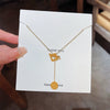 Pendant Pearl Necklace Women's Jewelry Titanium Steel Geometric Style Zirconia