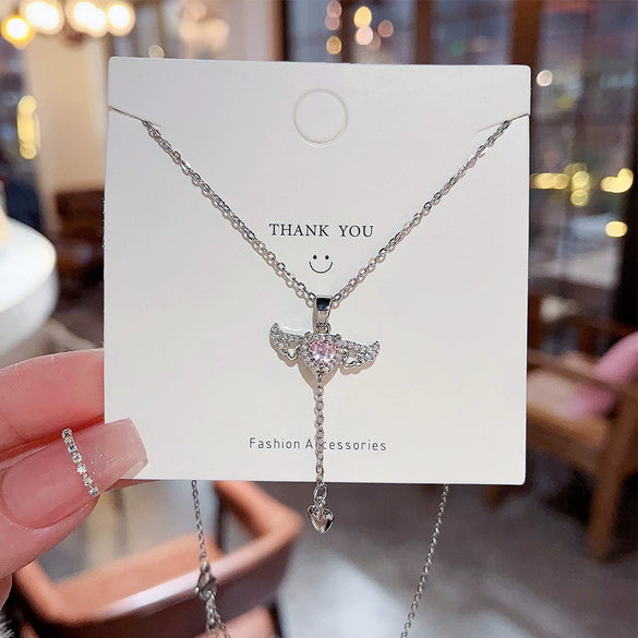 Pendant Pearl Necklace Women's Jewelry Titanium Steel Geometric Style Zirconia