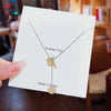 Pendant Pearl Necklace Women's Jewelry Titanium Steel Geometric Style Zirconia