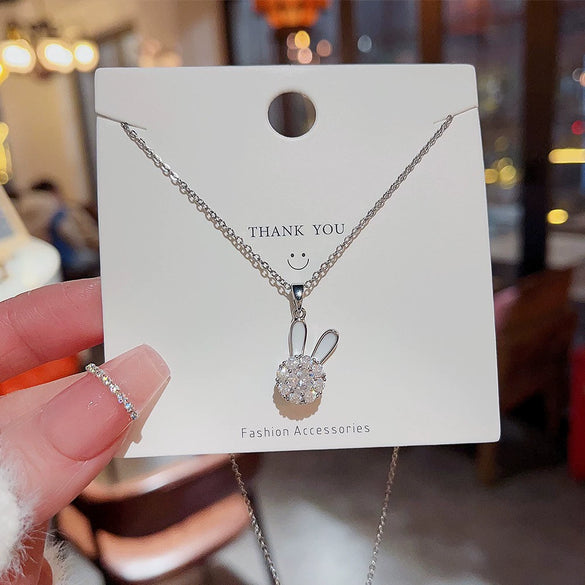 Pendant Pearl Necklace Women's Jewelry Titanium Steel Geometric Style Zirconia