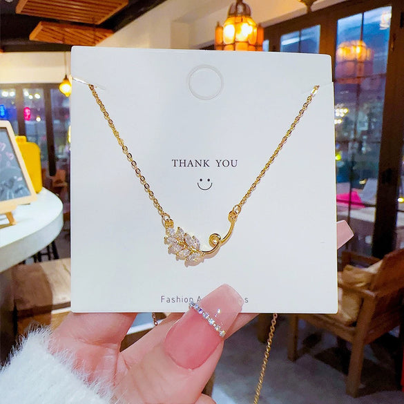 Pendant Pearl Necklace Women's Jewelry Titanium Steel Geometric Style Zirconia