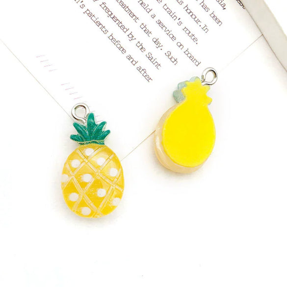 Pendant Plastic Resin Fruit Food Style Dripping Oil Pine Pineapple Banana Shape Diy Accessories