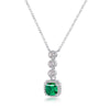 Pendant S925 Silver Cultivating Emerald Geometric Retro Set With Diamonds