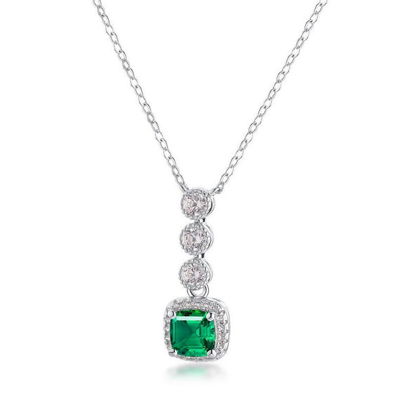 Pendant S925 Silver Cultivating Emerald Geometric Retro Set With Diamonds