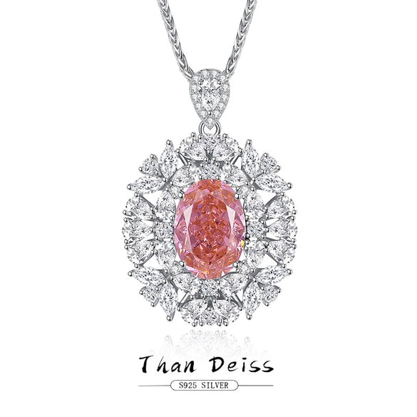 Pendant S925 Silver Diamond Inlaid Geometric Style