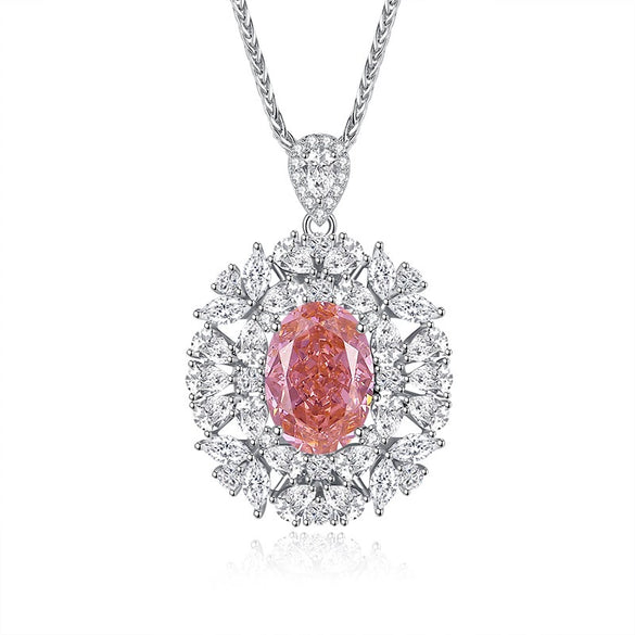 Pendant S925 Silver Diamond Inlaid Geometric Style
