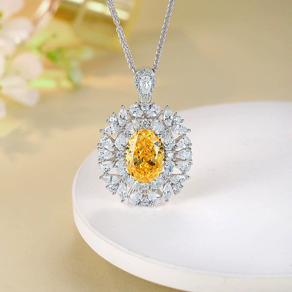 Pendant S925 Silver Diamond Inlaid Geometric Style