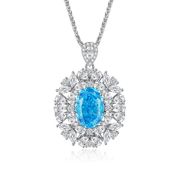 Pendant S925 Silver Diamond Inlaid Geometric Style