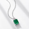 Pendant S925 Silver Retro Geometric Claw Inlaid Colored Diamond Clavicle Chain