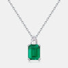 Pendant S925 Silver Retro Geometric Claw Inlaid Colored Diamond Clavicle Chain