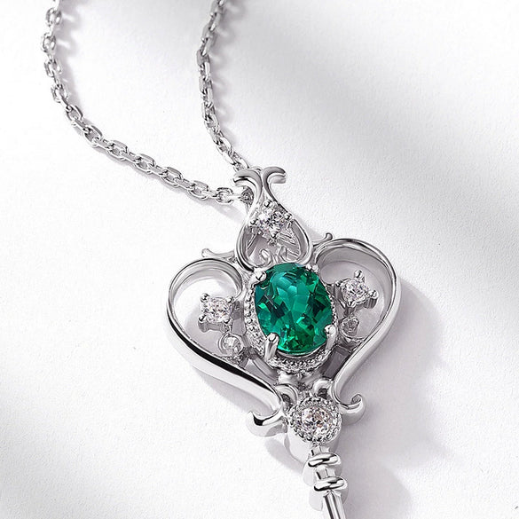 Pendant Silver Geometric Style Set With Diamonds