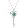 Pendant Silver Geometric Style Set With Diamonds