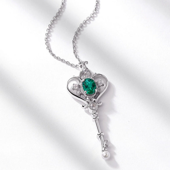 Pendant Silver Geometric Style Set With Diamonds