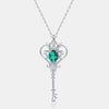 Pendant Silver Geometric Style Set With Diamonds