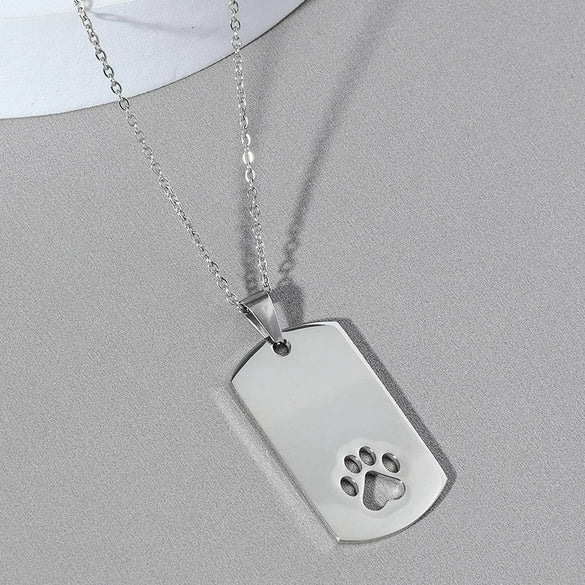Pendant Stainless Steel Animals Zodiac Hollow Cat Claw Ochain Electroplating Men's