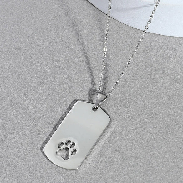 Pendant Stainless Steel Animals Zodiac Hollow Cat Claw Ochain Electroplating Men's