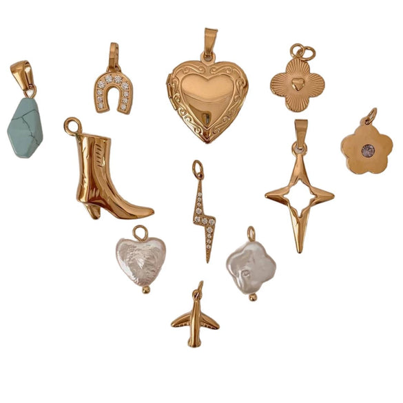 Pendant Stainless Steel Heart Shape Love Pearl Electroplating Fashion