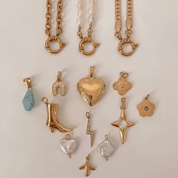 Pendant Stainless Steel Heart Shape Love Pearl Electroplating Fashion