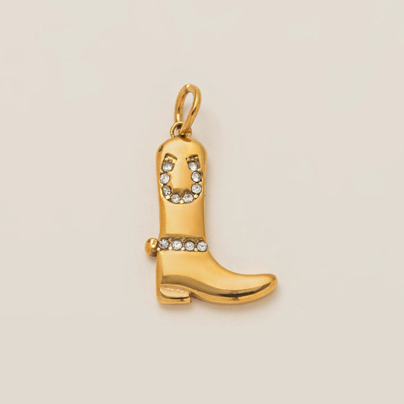 Pendant Stainless Steel Hip Hop Style Boots Horseshoe Furnace Vacuum Plating Electroplating