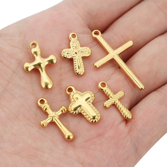 Pendant Stainless Steel Oil Pressure Cross Necklace Accessories