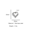 Pendant Stainless Steel Polished Heart Shape Electroplated