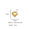 Pendant Stainless Steel Polished Heart Shape Electroplated