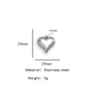 Pendant Stainless Steel Polished Heart Shape Electroplated