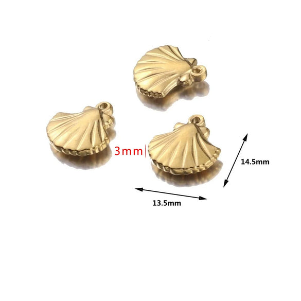 Pendant Stainless Steel Shell Fish Natural Style Electroplated