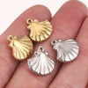 Pendant Stainless Steel Shell Fish Natural Style Electroplated