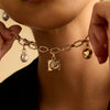 Pendant Stainless Steel Square Moon Intracranial Vacuum Plated